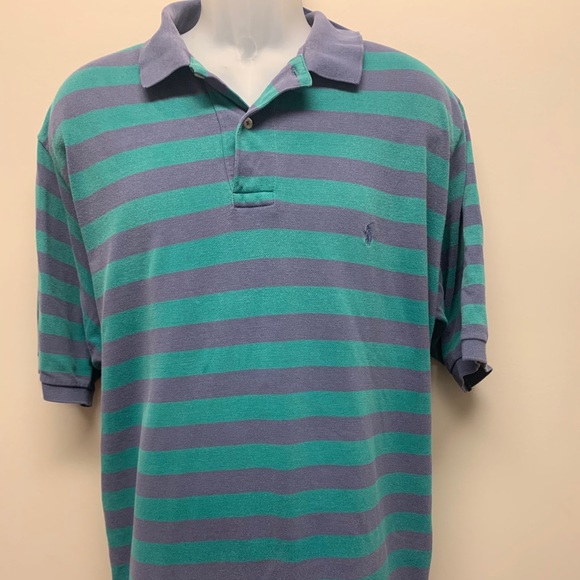 POLO RALPH LAUREN STRIPED POLO SHIRT MENS SIZE XXL - Picture 1 of 8